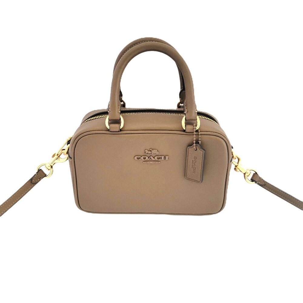 Coach CT776 Satchel Crossbody Smooth Leather Small Handbag Dark Stone